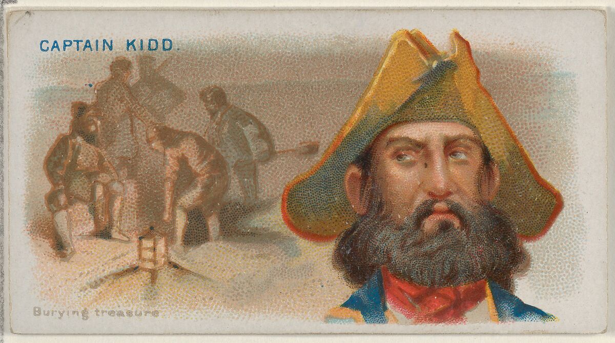 Captain Kidd, Burying Treasure, from the Pirates of the Spanish Main series (N19) for Allen & Ginter Cigarettes, Allen &amp; Ginter (American, Richmond, Virginia), Commercial color lithograph 