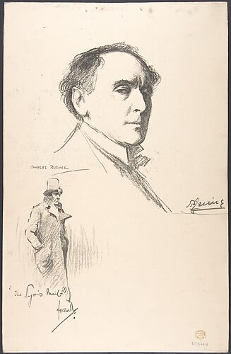 Portrait Head of the actor Sir Henry Irving, also shown full-length in costume