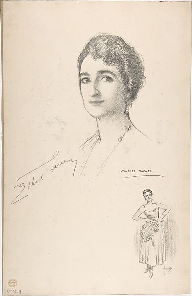 Portrait Head of the actress Ethel Levery, also shown full-length in costume, Portrait after Charles A. Buchel (British (born Germany), Mainz 1872–1950), Lithograph 