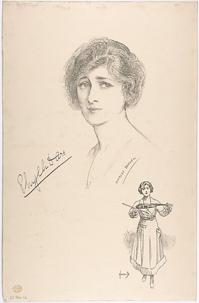 Portrait Head of the actress Phyllis Dare, also shown full-length in costume, Portrait after Charles A. Buchel (British (born Germany), Mainz 1872–1950), Lithograph 