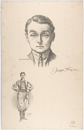 Portrait Head of the actor Joseph Coyne, also shown full-length in costume