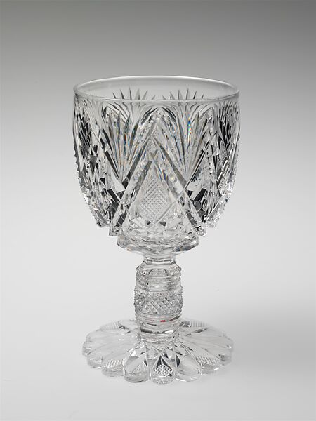 Goblet, C. Dorflinger and Sons (American, White Mills, Pennsylviania, 1881–1921), Blown and cut glass, American 
