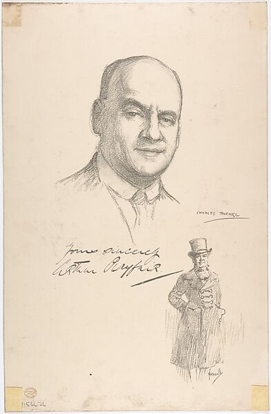 Portrait Head of the actor Arthur Wyndham Playfair, also shown full-length in costume, Portrait after Charles A. Buchel (British (born Germany), Mainz 1872–1950), Lthography 