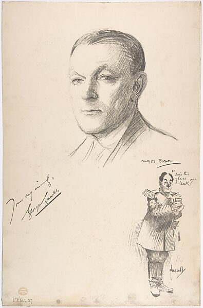 Portrait Head of the actor George Graves, also shown full-length in costume, Portrait after Charles A. Buchel (British (born Germany), Mainz 1872–1950), Liithography 