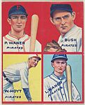 P. Waner, Pirates; Bush, Pirates; W. Hoyt, Pirates; L. Waner, Pirates, Goudey Gum Company, Commercial color lithograph