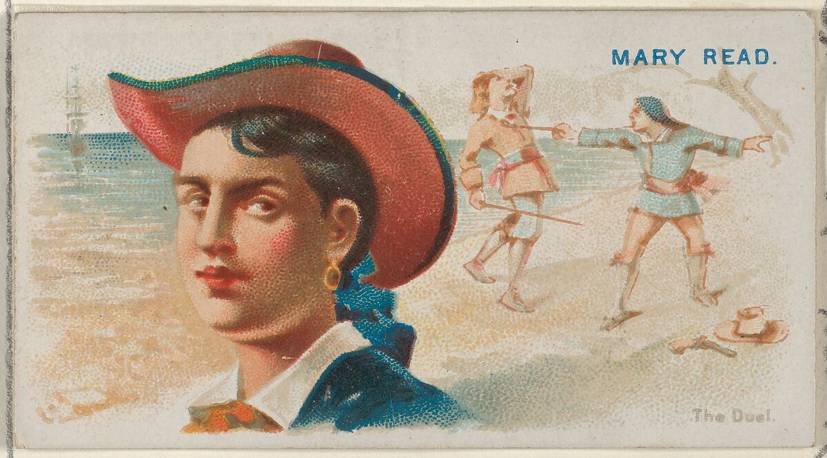 Mary Read, The Duel, from the Pirates of the Spanish Main series (N19) for Allen & Ginter Cigarettes, Allen &amp; Ginter (American, Richmond, Virginia), Commercial color lithograph 