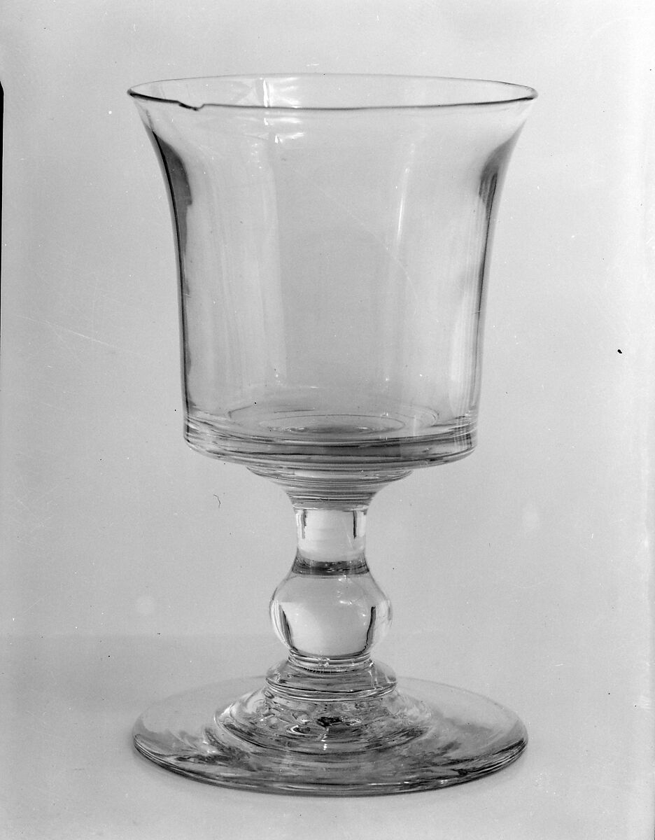Goblet, Jersey Glass Company of George Dummer (1824–1862), Free-blown lead glass, American 