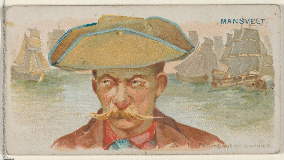 Edward Mansvelt, Setting Out on a Cruise, from the Pirates of the Spanish Main series (N19) for Allen & Ginter Cigarettes, Allen &amp; Ginter (American, Richmond, Virginia), Commercial color lithograph 