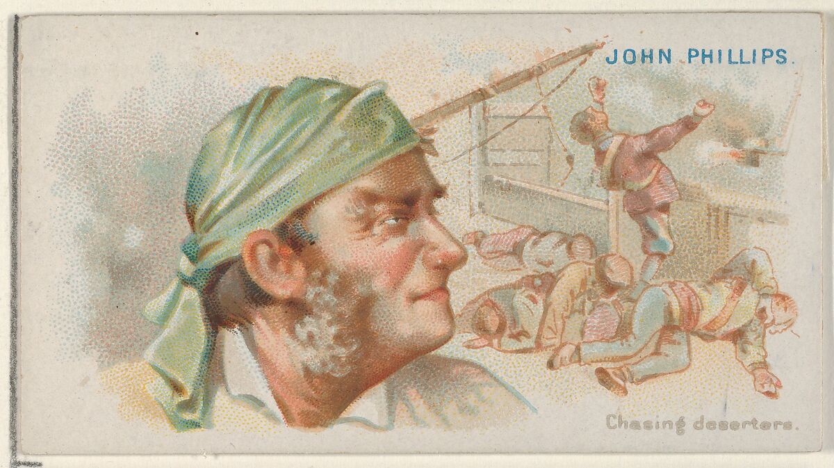 John Phillips, Chasing Deserters, from the Pirates of the Spanish Main series (N19) for Allen & Ginter Cigarettes, Allen &amp; Ginter (American, Richmond, Virginia), Commercial color lithograph 