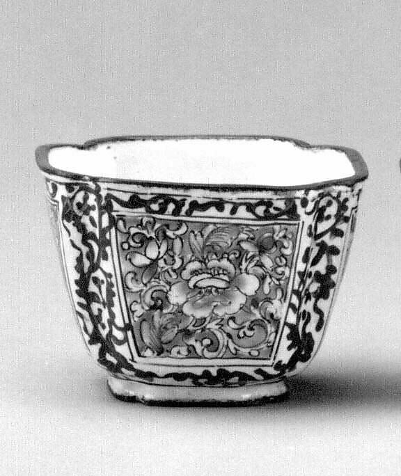Square Cup, Painted Enamel, China 