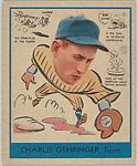 Charlie Gehringer, Tigers, from the Heads-Up series (R323) issued by the Goudey Gum Company, Goudey Gum Company  American, Commercial color lithograph