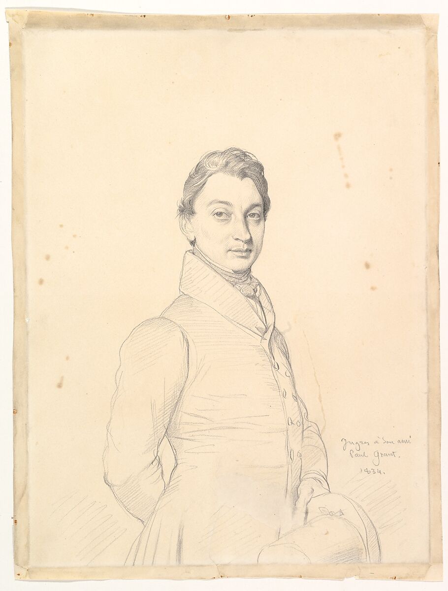 The Lawyer Paul Grand, Jean Auguste Dominique Ingres (French, Montauban 1780–1867 Paris), Graphite on wove paper with the watermark J. Whatman / Turkey Mill 