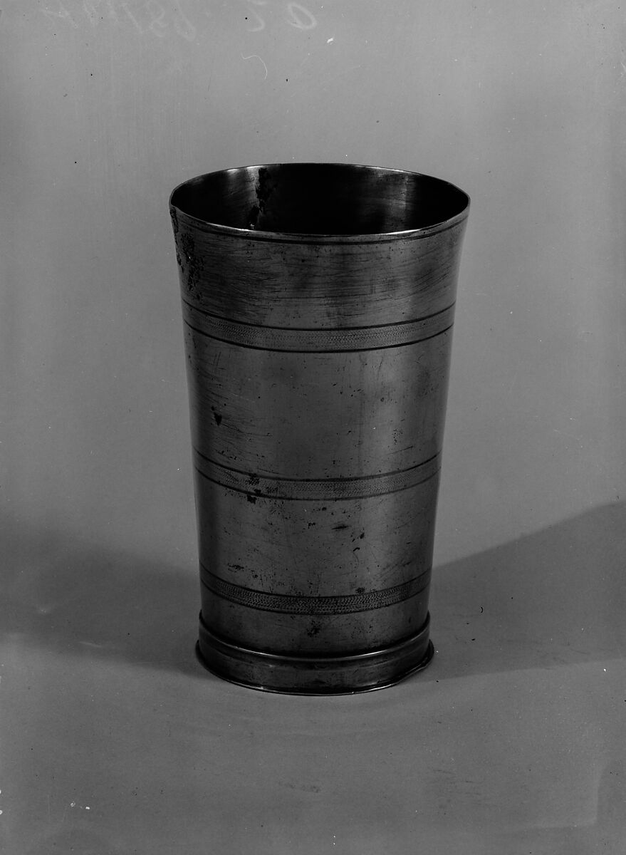 Beaker, Oliver Trask (1792–1847), Pewter, American 