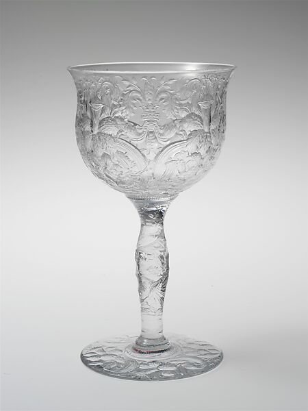 Goblet, Libbey Glass Company (American, Toledo, Ohio, 1888–present), Blown, cut, and engraved glass, American 