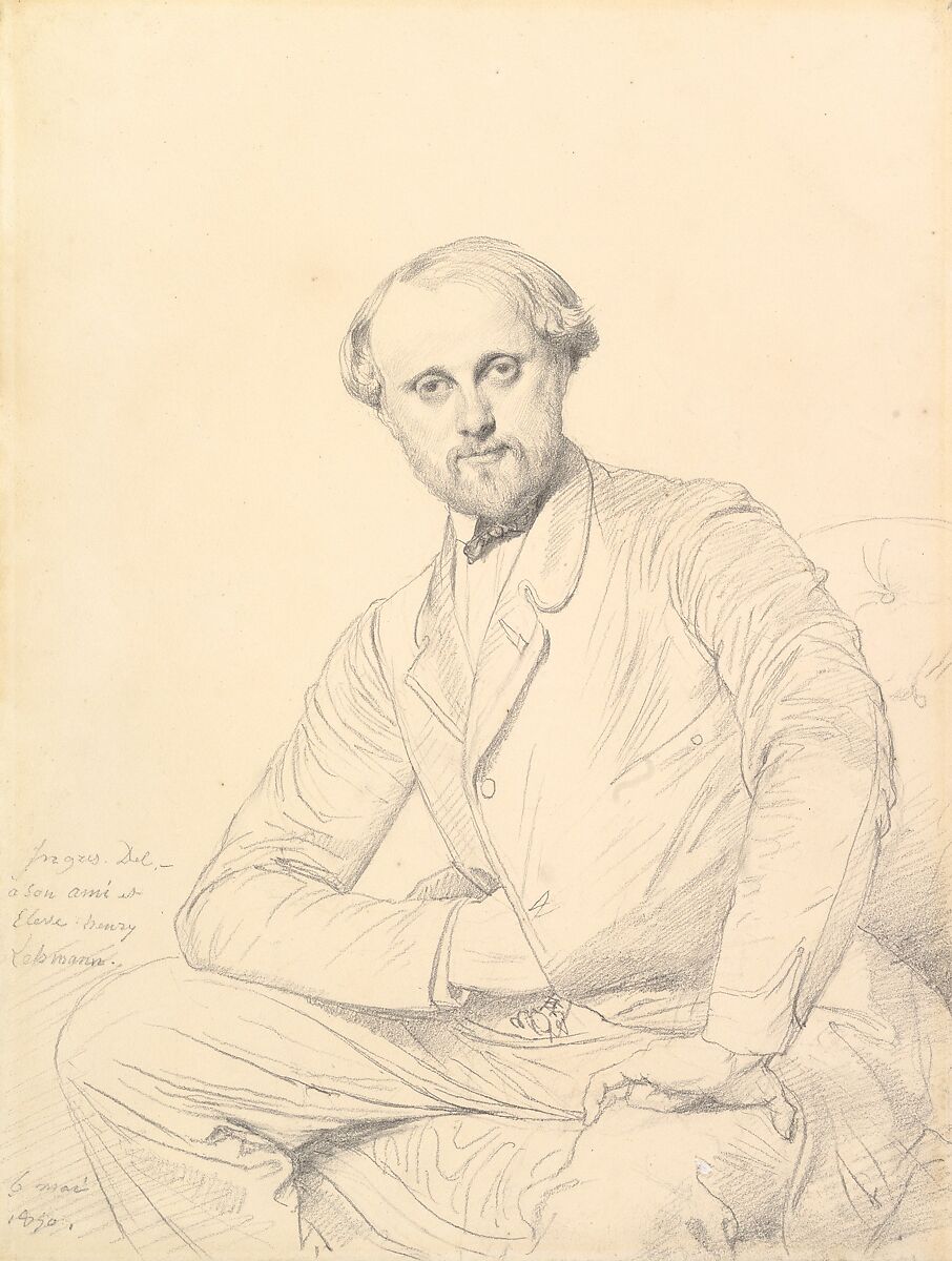 Henri Lehmann, Jean Auguste Dominique Ingres (French, Montauban 1780–1867 Paris), Graphite on wove paper 