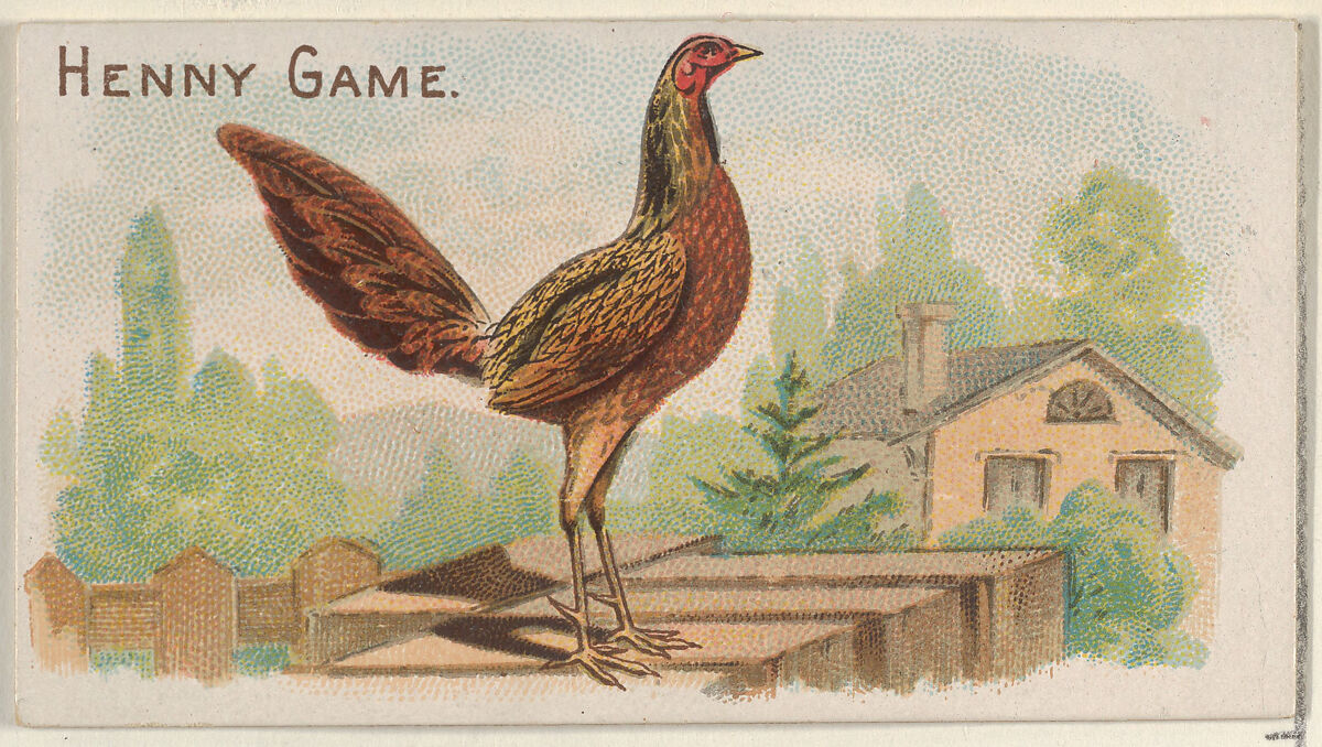 Henny Game, from the Prize and Game Chickens series (N20) for Allen & Ginter Cigarettes, Allen &amp; Ginter (American, Richmond, Virginia), Commercial color lithograph 
