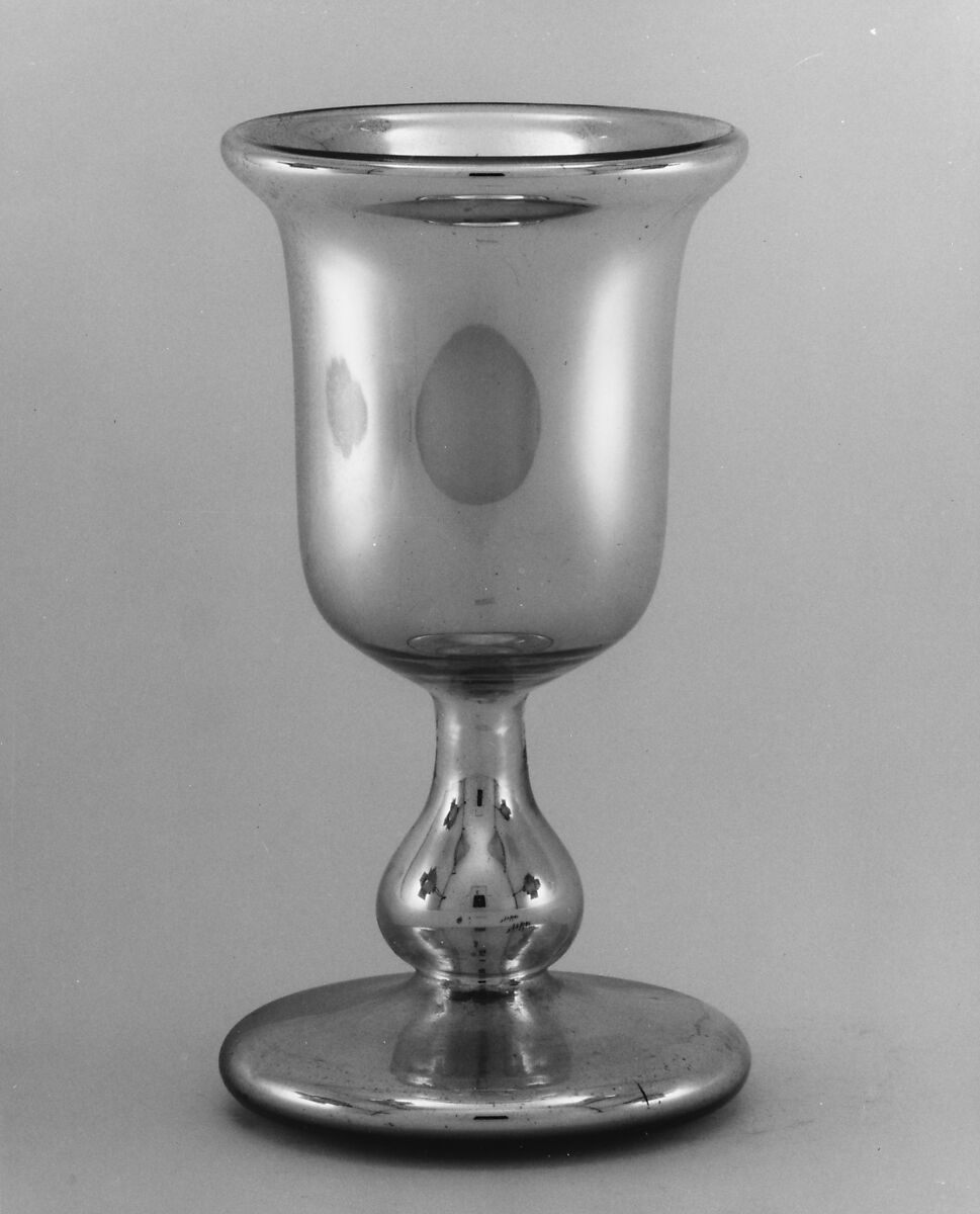 Goblet, New England Glass Company (American, East Cambridge, Massachusetts, 1818–1888), Free-blown silvered glass, American 