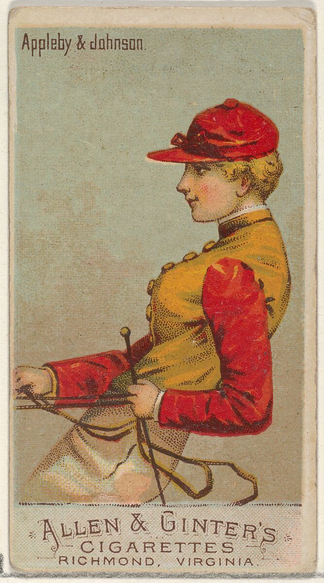 Appleby & Johnson, from the Racing Colors of the World series (N22a) for Allen & Ginter Cigarettes, Allen &amp; Ginter (American, Richmond, Virginia), Commercial color lithograph 