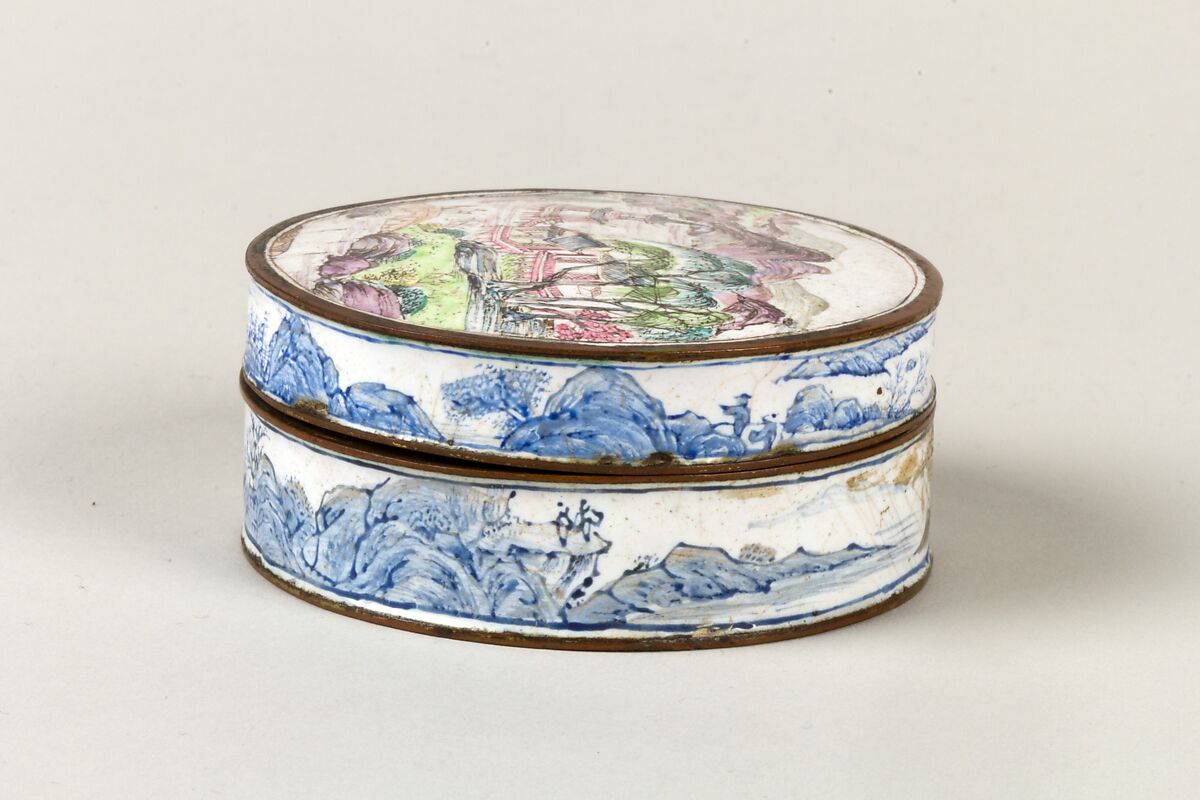 Covered box, Painted enamel, China