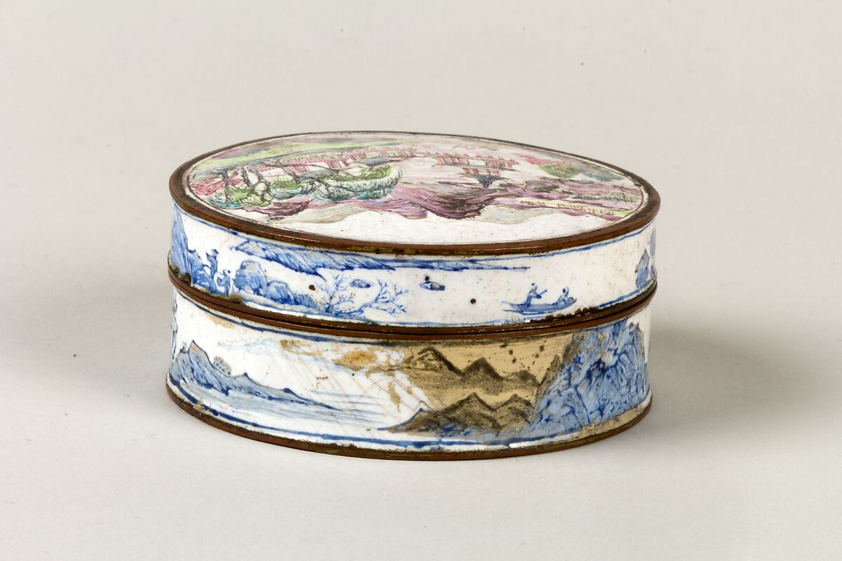 Covered box, Painted enamel, China