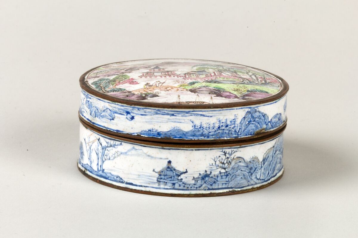 Covered box, Painted enamel, China