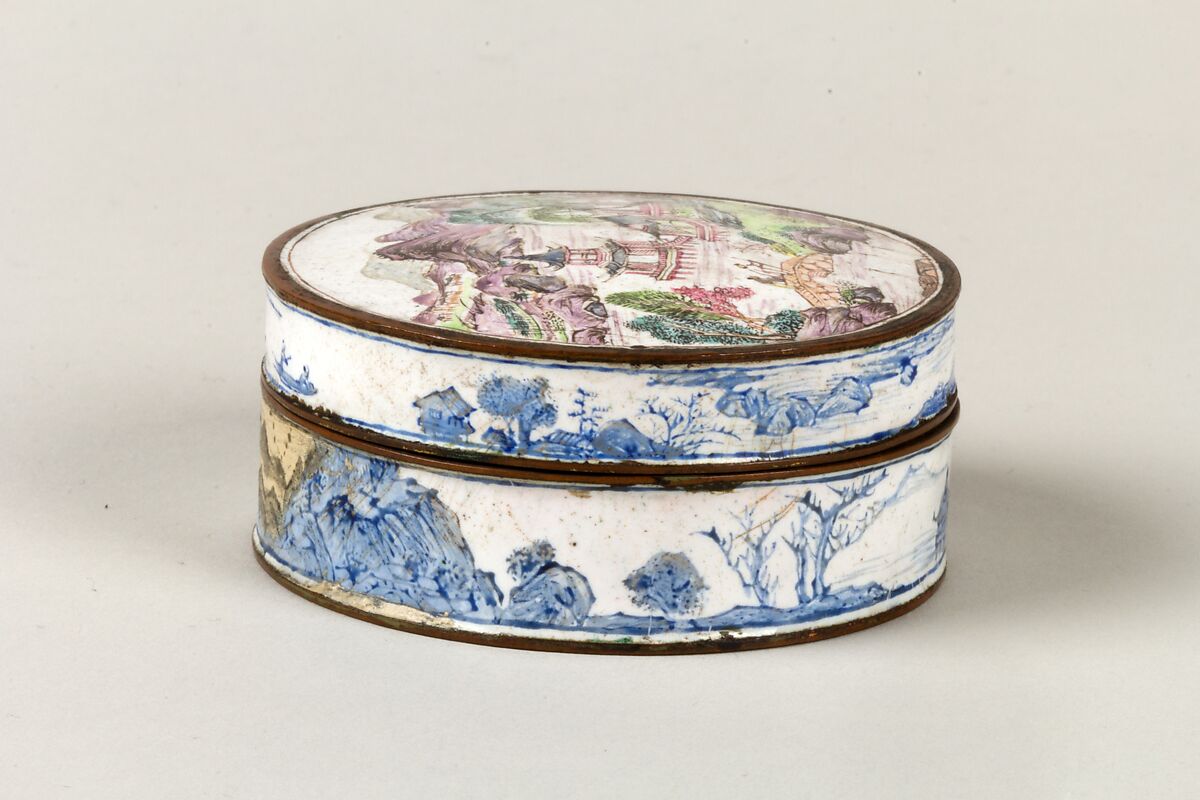 Covered box, Painted enamel, China