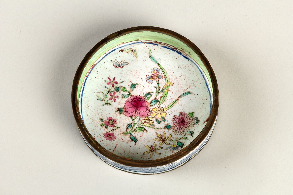 Covered box, Painted enamel, China
