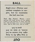 Paul Waner; verso: Ball/Out, Goudey Gum Company  American, Commercial lithograph