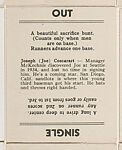 Joe Coscarart; verso: Out/Single, Goudey Gum Company, Commercial lithograph 