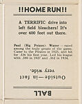 Paul Waner; verso: !!Home Run!!/Ball, Goudey Gum Company  American, Commercial lithograph