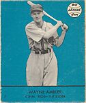 Wayne Ambler, Cincinnati Reds, Infielder, (Card #7, Blue), Goudey Gum Company  American, Commercial color lithograph