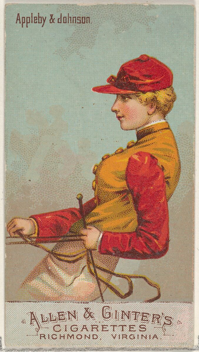 Appleby & Johnson, from the Racing Colors of the World series (N22b) for Allen & Ginter Cigarettes, Allen &amp; Ginter (American, Richmond, Virginia), Commercial color lithograph 