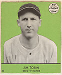 Jim Tobin, Bees, Pitcher (Card #30, Green) from Goudey (R324) series
