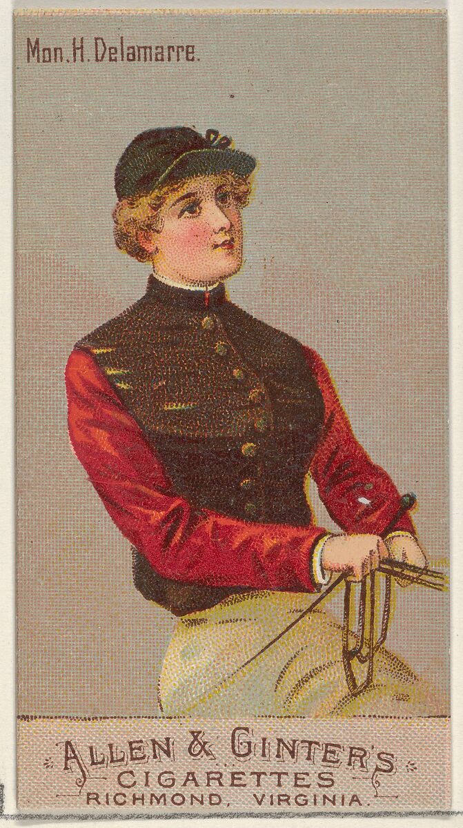 Mon. H. Delamarre, from the Racing Colors of the World series (N22b) for Allen & Ginter Cigarettes, Allen &amp; Ginter (American, Richmond, Virginia), Commercial color lithograph 