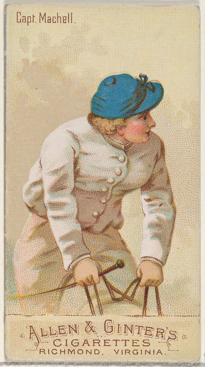 Captain Machell, from the Racing Colors of the World series (N22b) for Allen & Ginter Cigarettes, Allen &amp; Ginter (American, Richmond, Virginia), Commercial color lithograph 