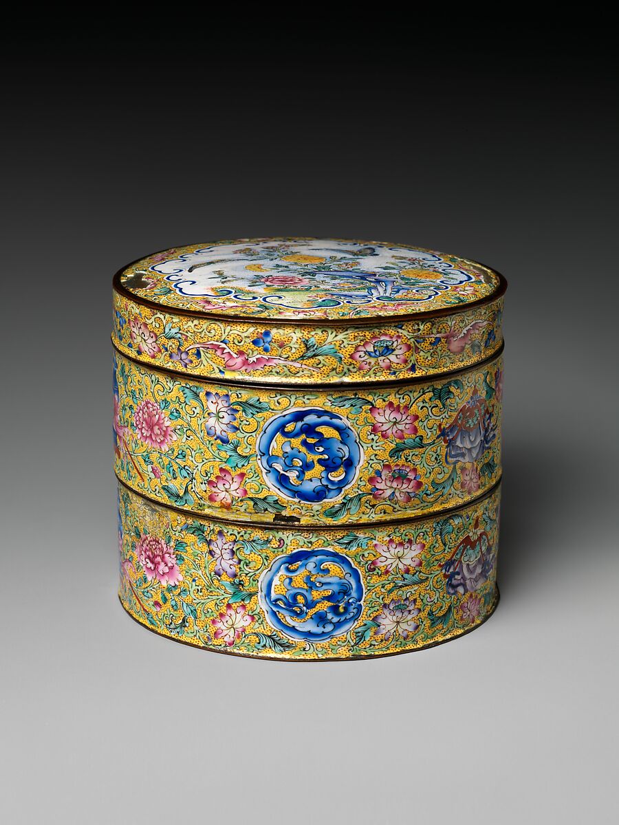 Covered Box, Painted enamel on copper, China 
