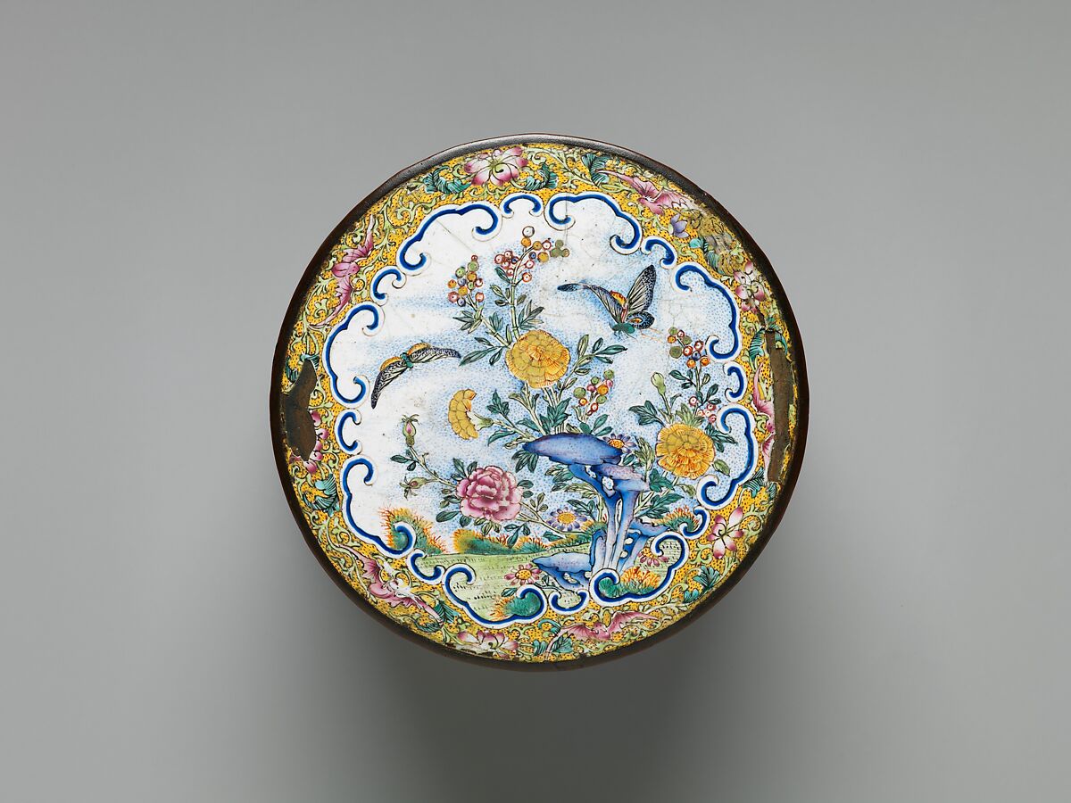 Covered Box, Painted enamel on copper, China