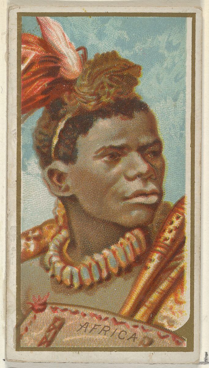 Africa, from the Types of All Nations series (N24) for Allen & Ginter Cigarettes, Allen &amp; Ginter (American, Richmond, Virginia), Commercial color lithograph 