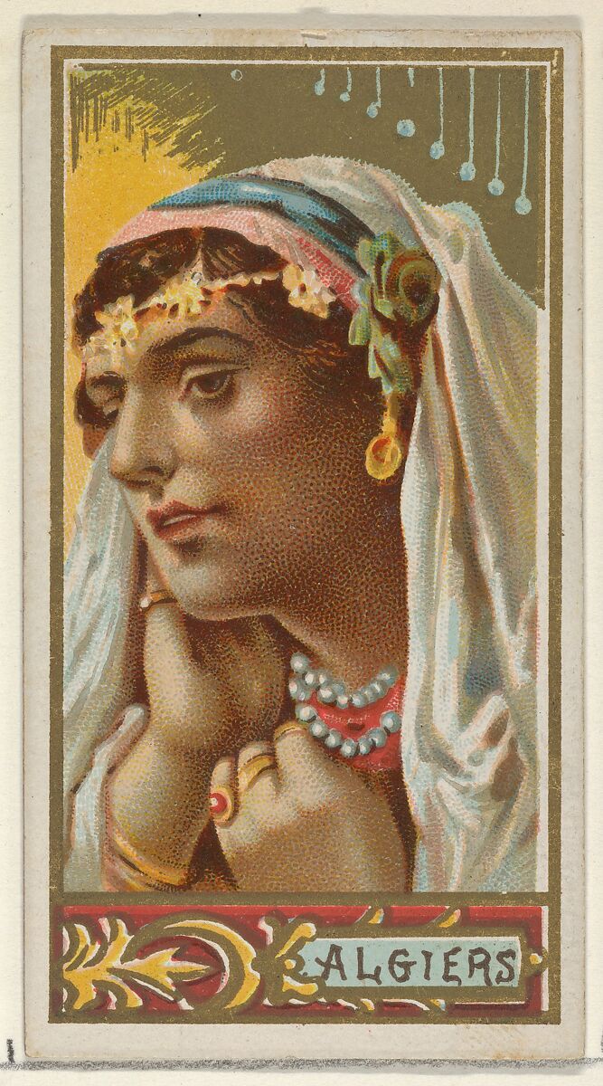 Algiers, from the Types of All Nations series (N24) for Allen & Ginter Cigarettes, Allen &amp; Ginter (American, Richmond, Virginia), Commercial color lithograph 