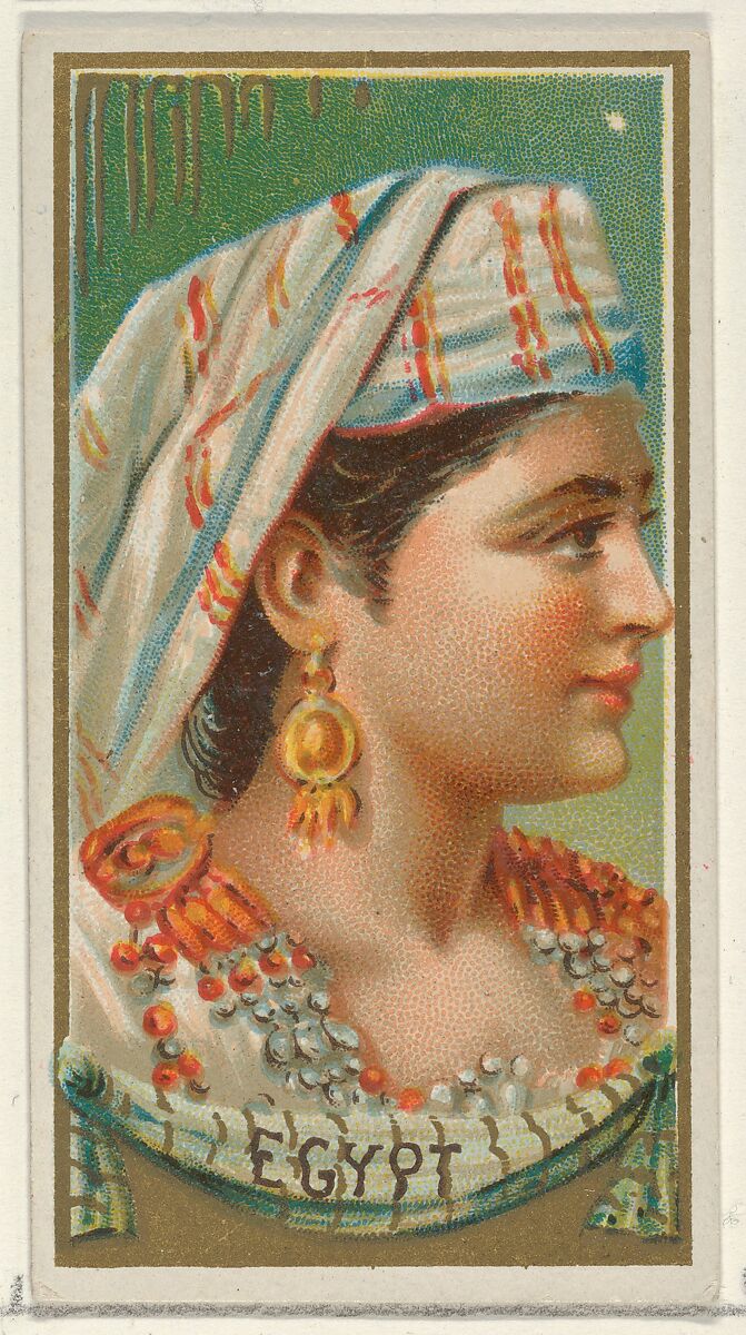 Egypt, from the Types of All Nations series (N24) for Allen & Ginter Cigarettes, Allen &amp; Ginter (American, Richmond, Virginia), Commercial color lithograph 