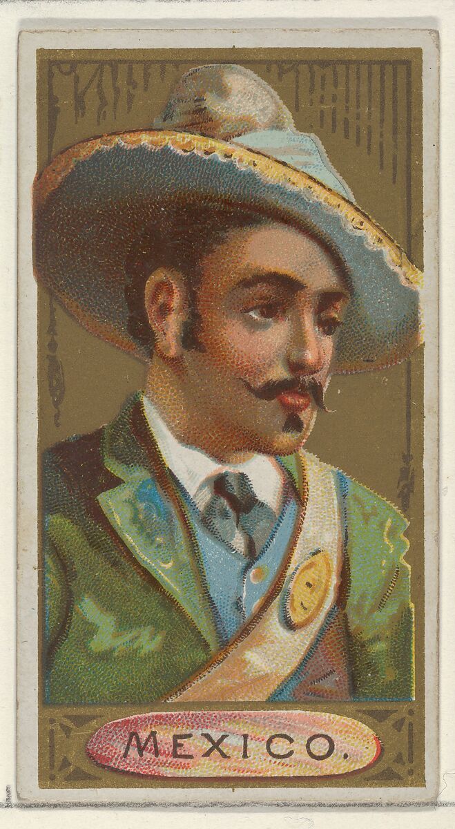 Mexico, from the Types of All Nations series (N24) for Allen & Ginter Cigarettes, Allen &amp; Ginter (American, Richmond, Virginia), Commercial color lithograph 