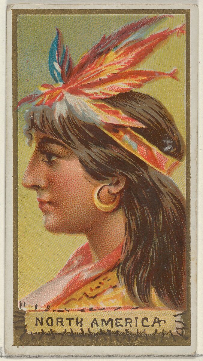 North America, from the Types of All Nations series (N24) for Allen & Ginter Cigarettes, Allen &amp; Ginter (American, Richmond, Virginia), Commercial color lithograph 