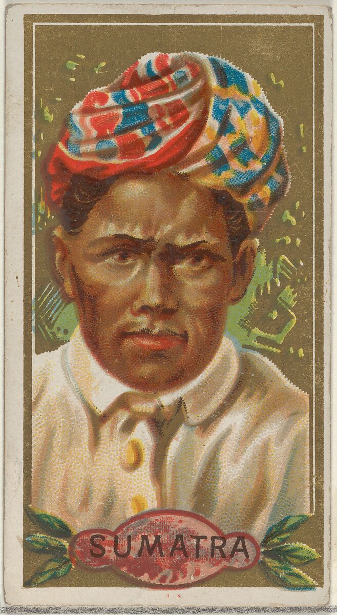 Sumatra, from the Types of All Nations series (N24) for Allen & Ginter Cigarettes, Allen &amp; Ginter (American, Richmond, Virginia), Commercial color lithograph 