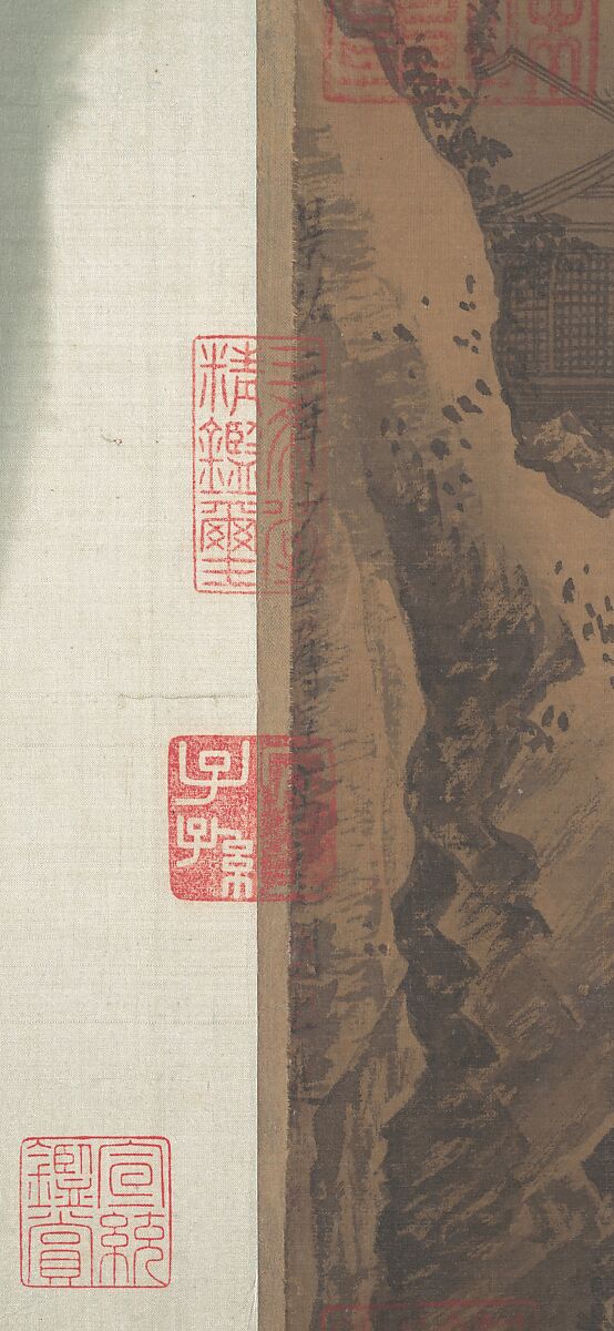 Snowy landscape with rustic riverside retreat, Attributed to Liu Songnian (Chinese, active ca. 1175–after 1195), Handscroll; ink and color on silk, China