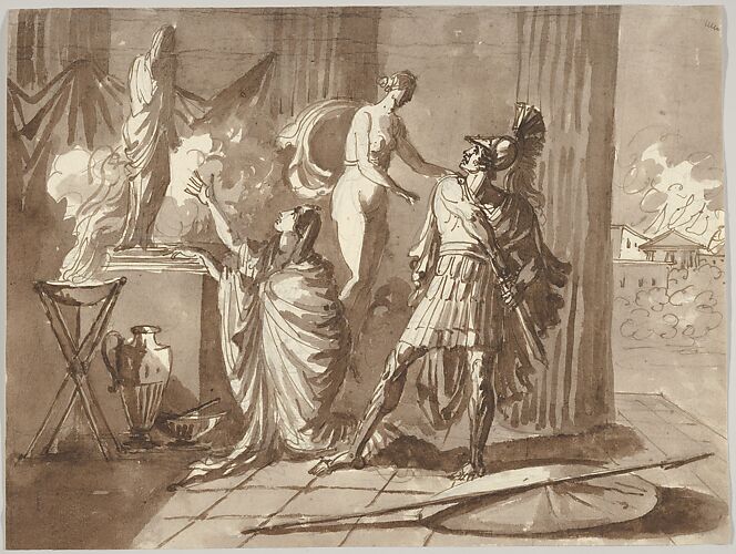 Venus preventing Aeneas from killing Helen
