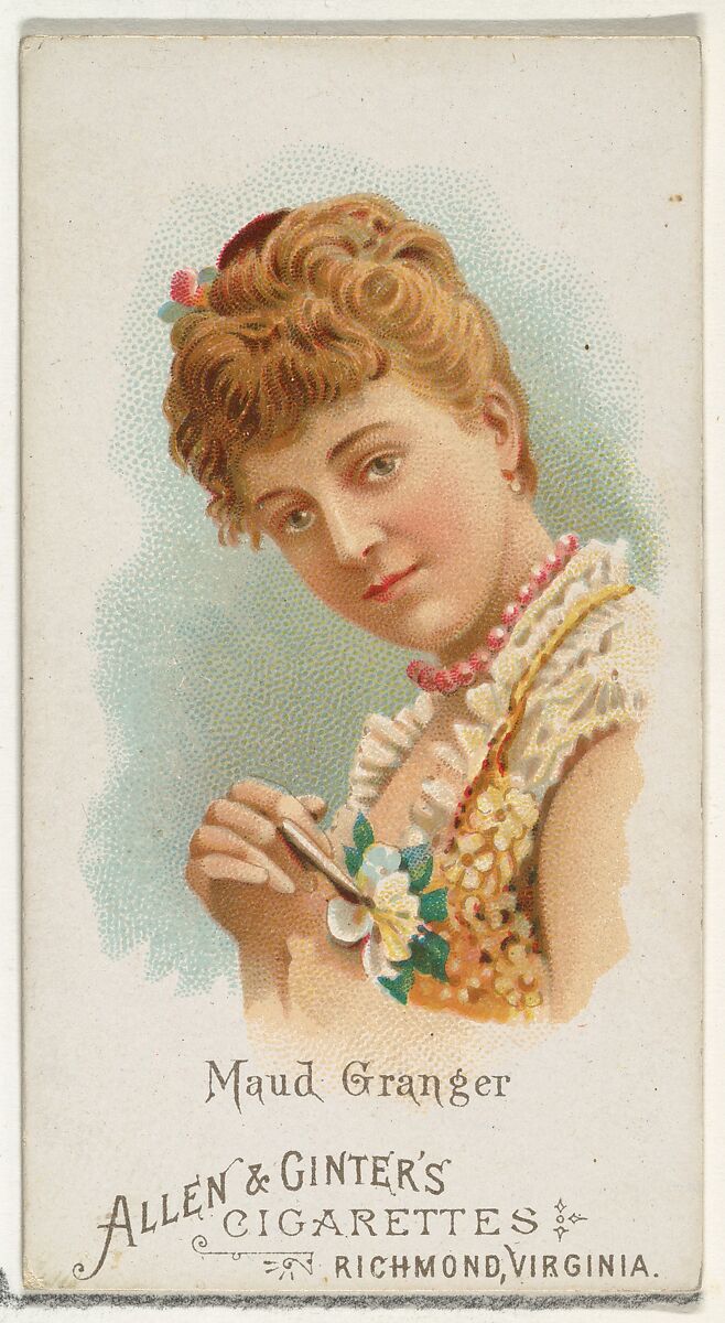 Maud Granger, from World's Beauties, Series 1 (N26) for Allen & Ginter Cigarettes, Allen &amp; Ginter (American, Richmond, Virginia), Commercial color lithograph 
