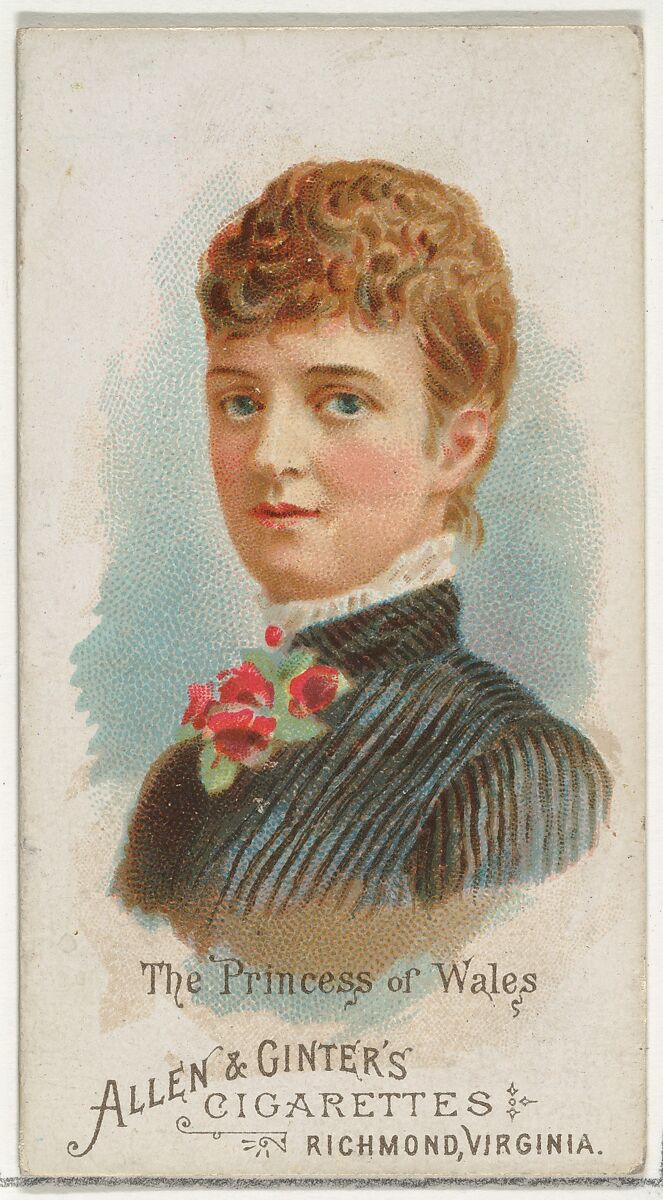 The Princess of Wales, from World's Beauties, Series 1 (N26) for Allen & Ginter Cigarettes, Allen &amp; Ginter (American, Richmond, Virginia), Commercial color lithograph 