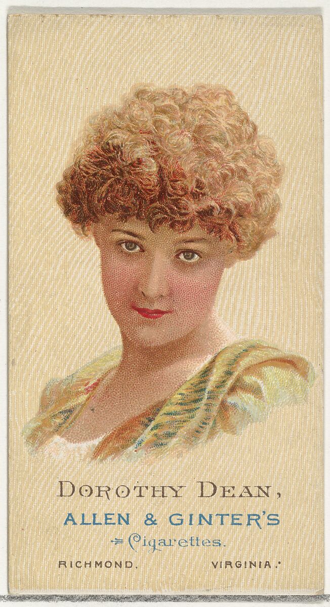 Dorothy Dean, from World's Beauties, Series 2 (N27) for Allen & Ginter Cigarettes, Allen &amp; Ginter (American, Richmond, Virginia), Commercial color lithograph 