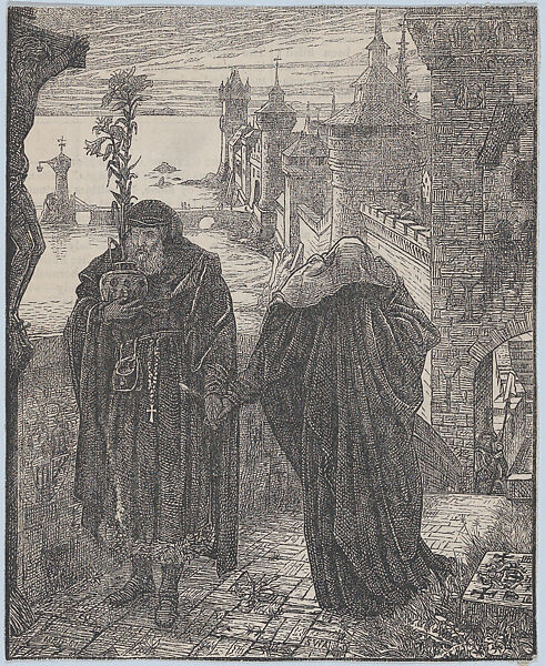 Illustration to "The Castle by the Sea", published in "Once a Week," January 11, 1862, Vol. VI, p. 84, After Sir Edward John Poynter (British (born France), Paris 1836–1919 London), Wood engraving 