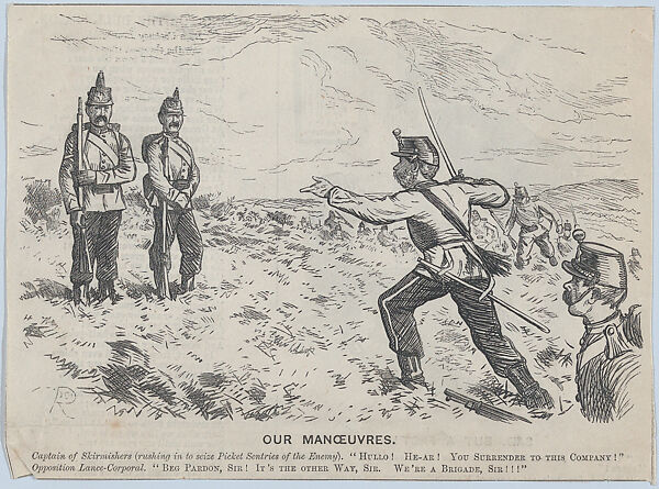 Our Manoeuvres – Captain of Skirmishers Addresses a Lance-Corporal (recto); Sad, But a Fact! (verso)